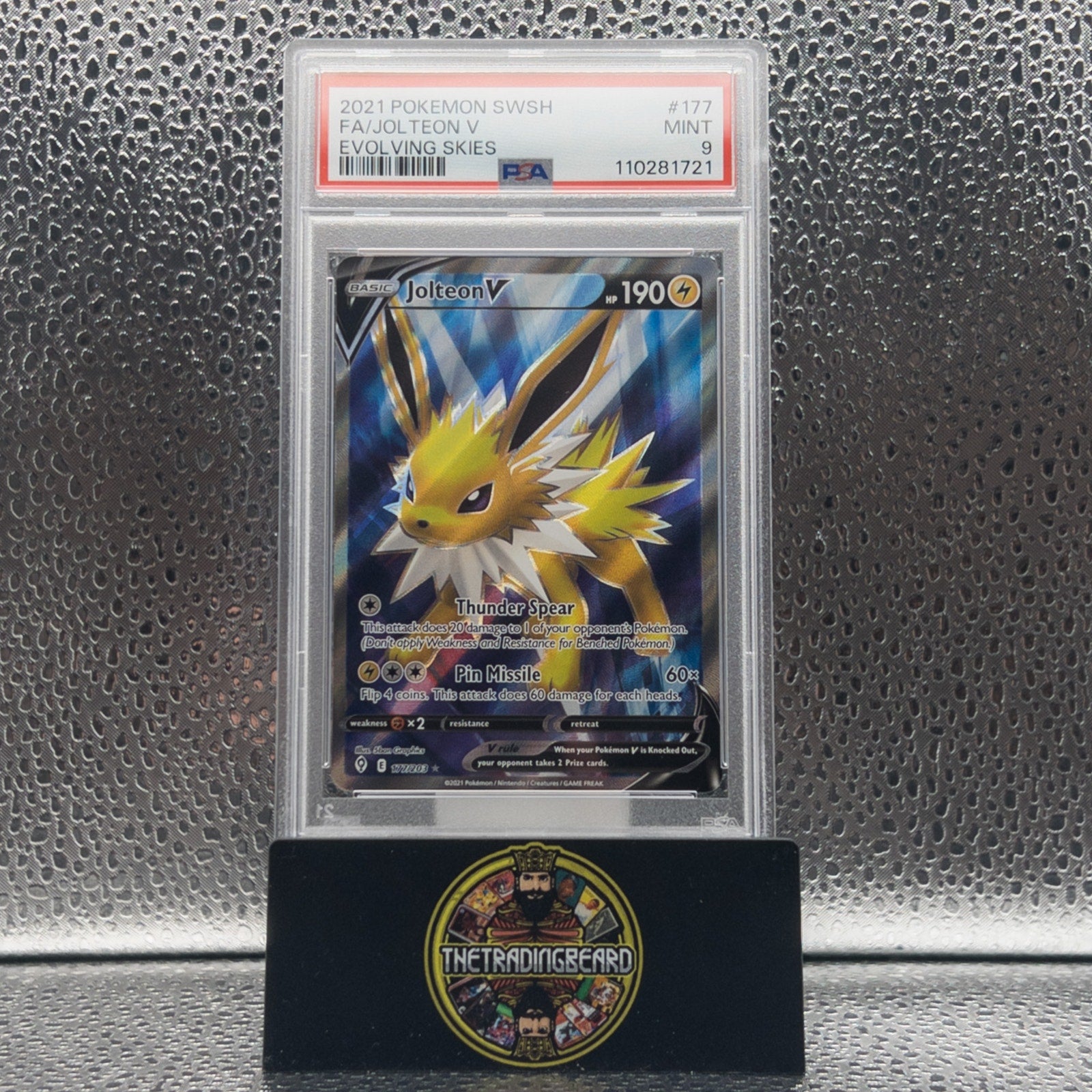 PSA 9 - 2021 Pokemon Sword & Shield Evolving Skies Jolteon V #177