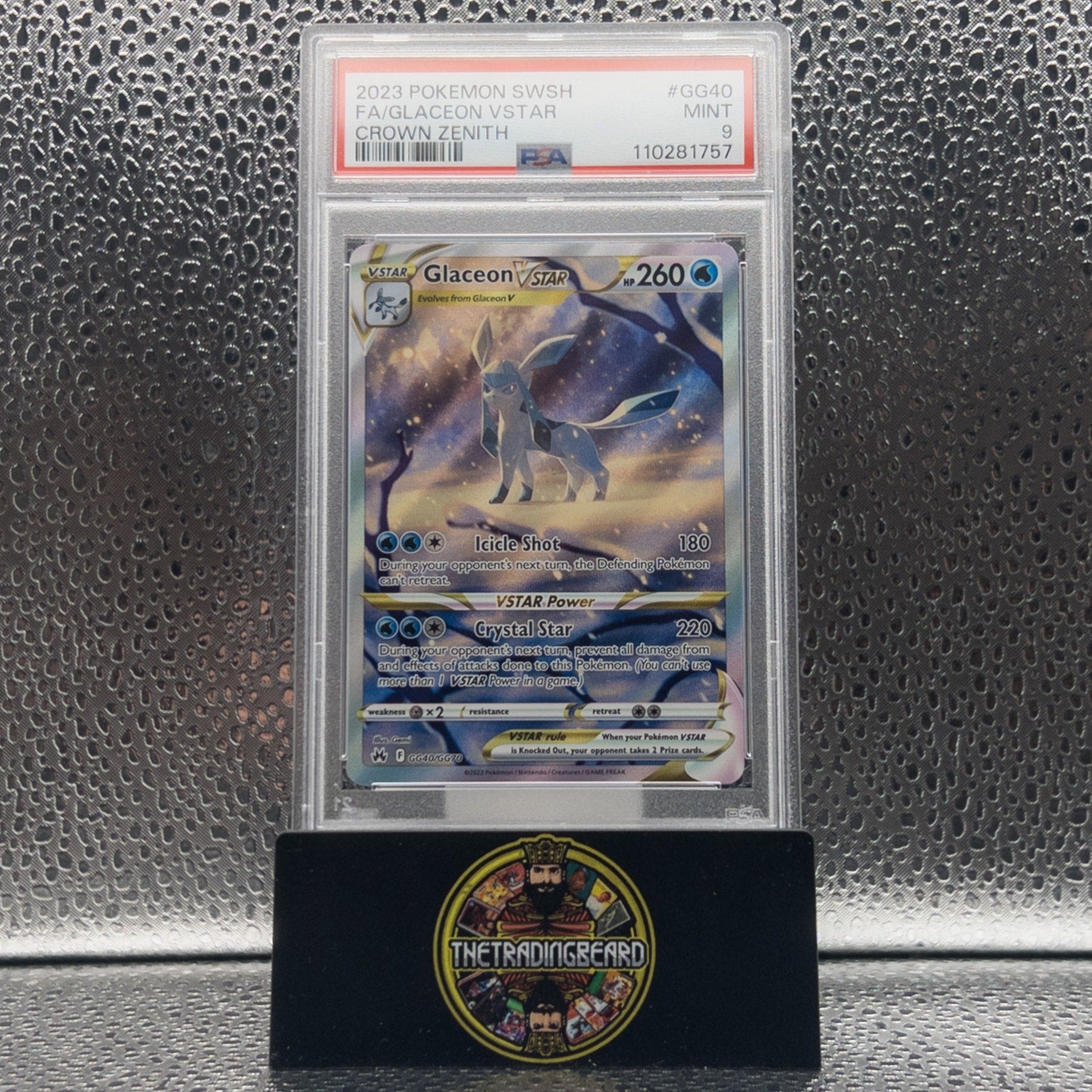 PSA 9 - 2023 Pokemon Sword And Shield Crown Zenith Glaceon Vstar #GG40