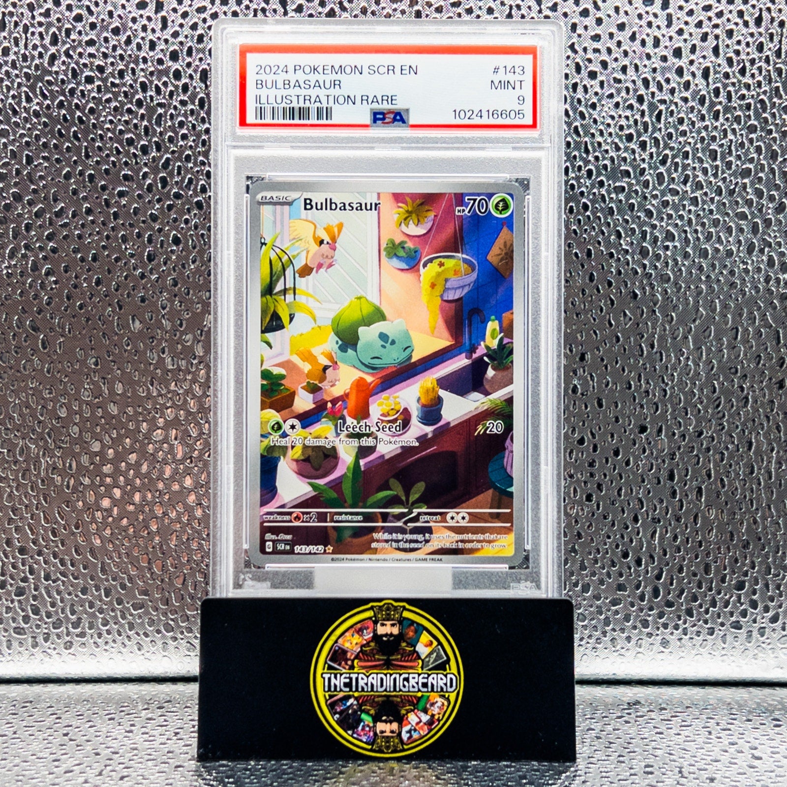 PSA 9 - 2024 Pokemon Scr En-Stellar Crown Bulbasaur #143