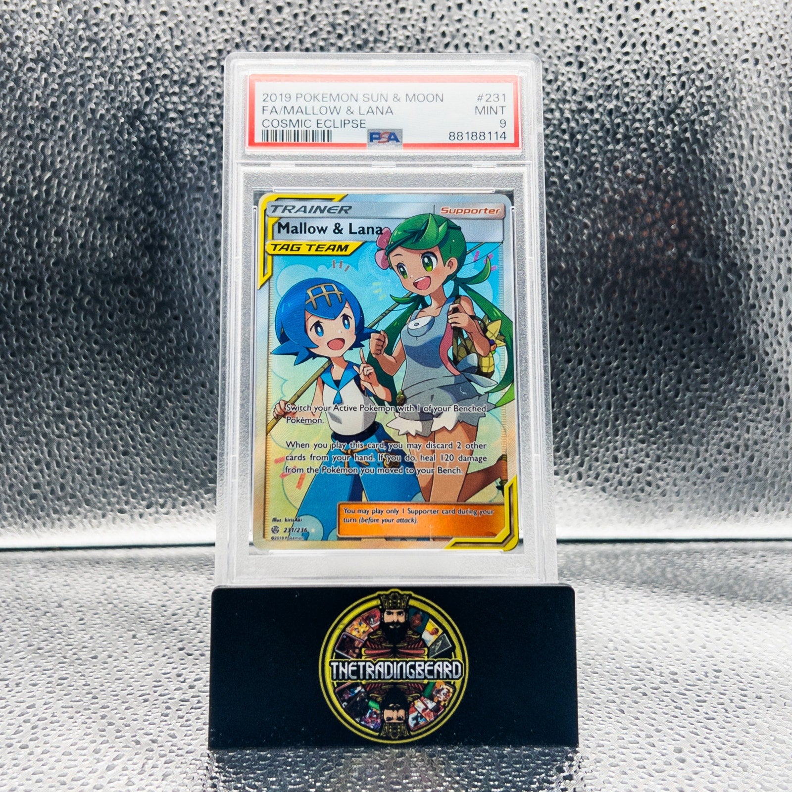 PSA 9 - 2019 Pokemon Sun & Moon Cosmic Eclipse Mallow & Lana #231
