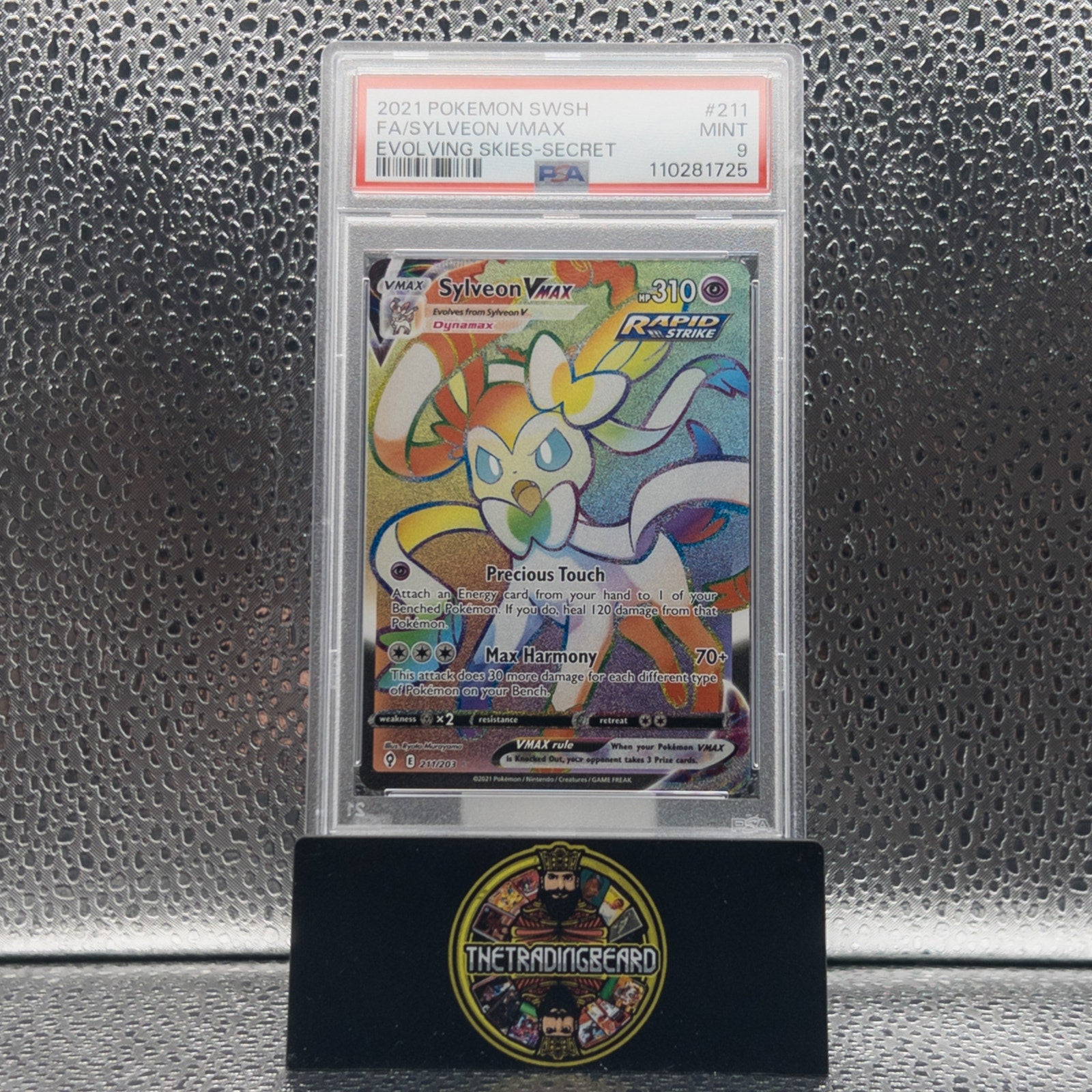 PSA 9 - 2021 Pokemon Sword & Shield Evolving Skies Sylveon Vmax #211