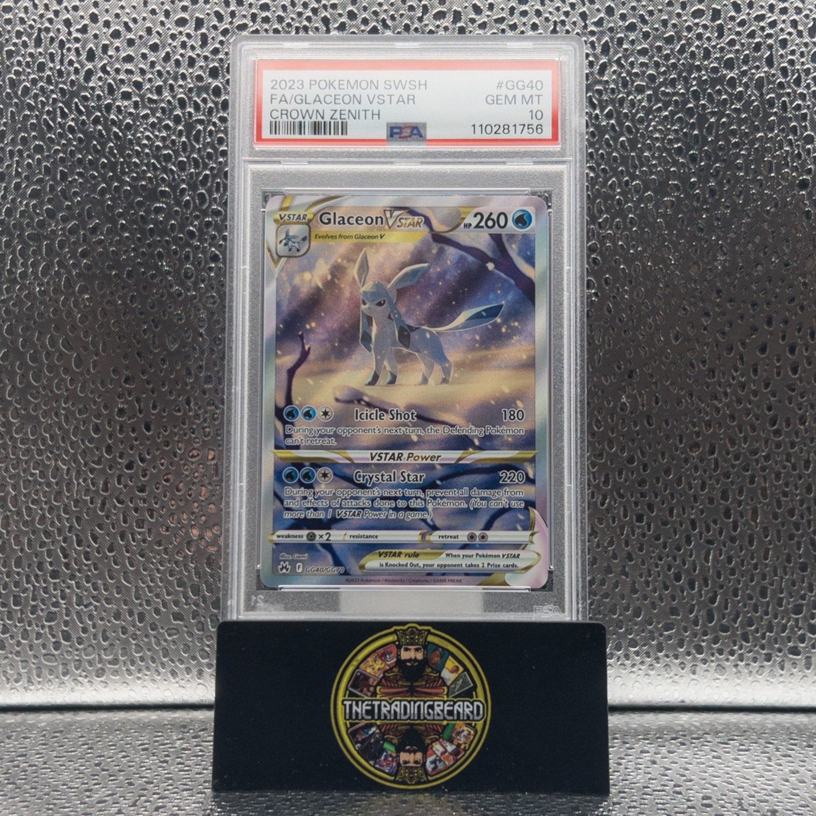 PSA 10 - 2023 Pokemon Sword And Shield Crown Zenith Fa/Glaceon Vstar #GG40