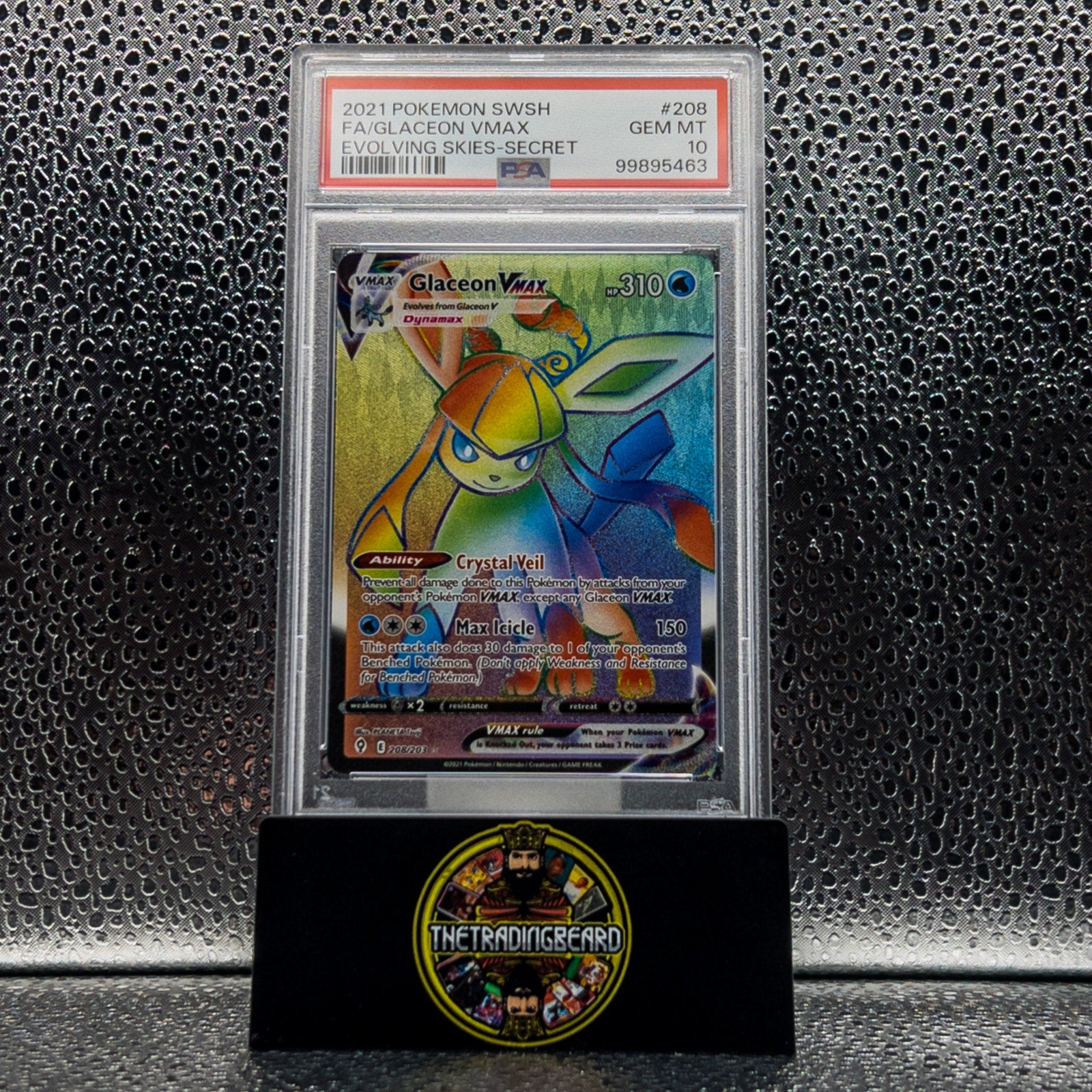 PSA 10 - 2021 Pokemon Sword & Shield Evolving Skies Fa/Glaceon Vmax #208