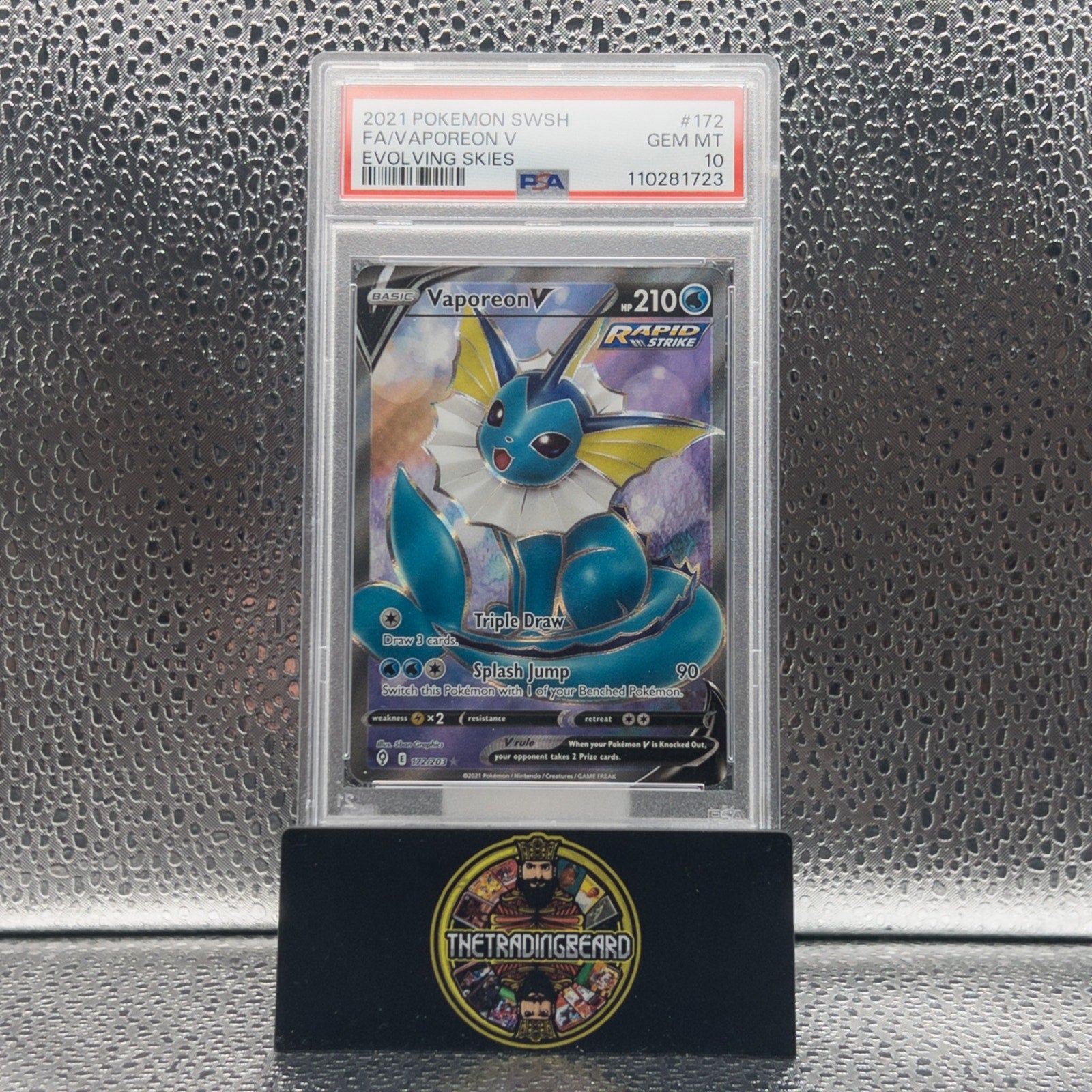 PSA 10 - 2021 Pokemon Sword & Shield Evolving Skies Vaporeon V #172