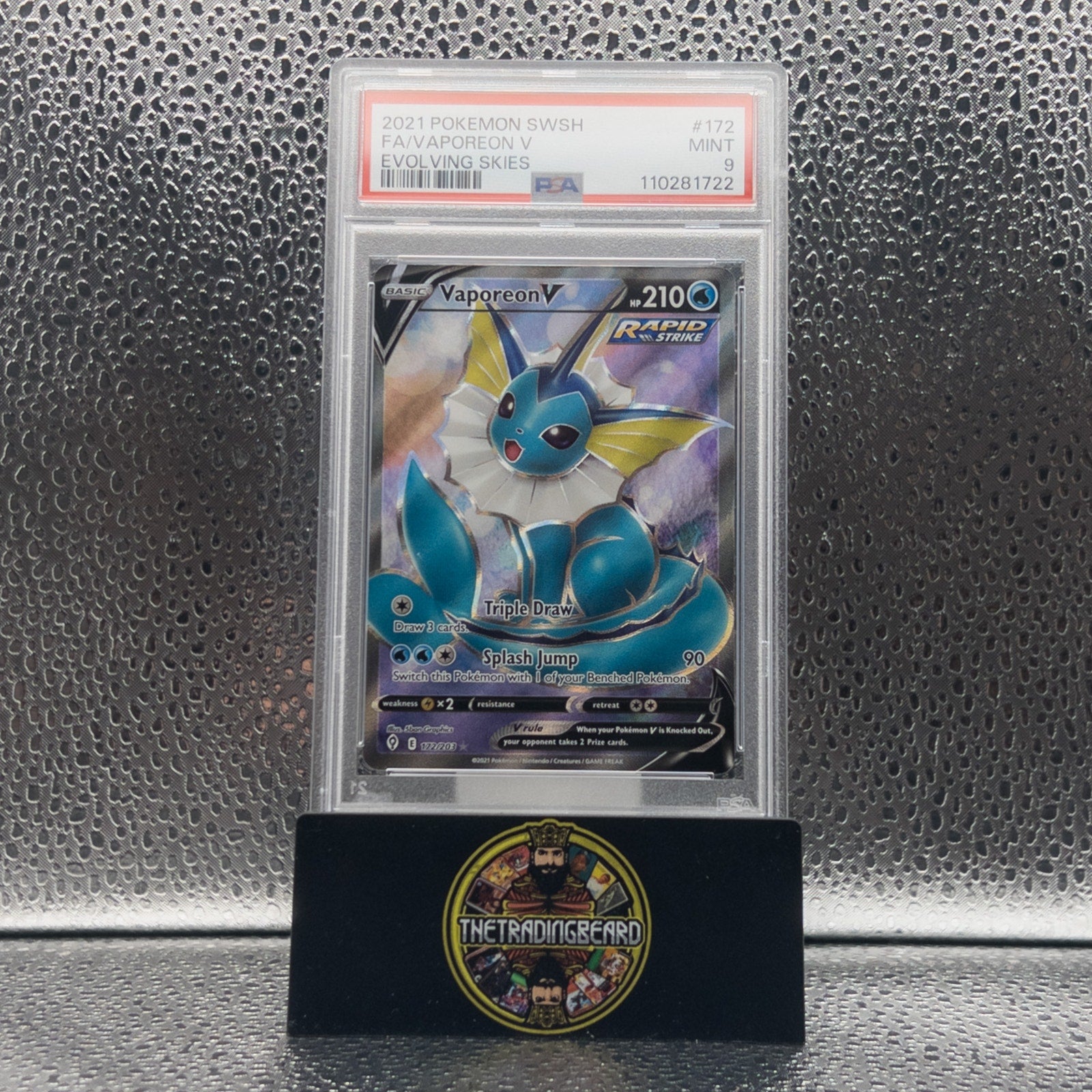 PSA 9 - 2021 Pokemon Sword & Shield Evolving Skies Vaporeon V #172
